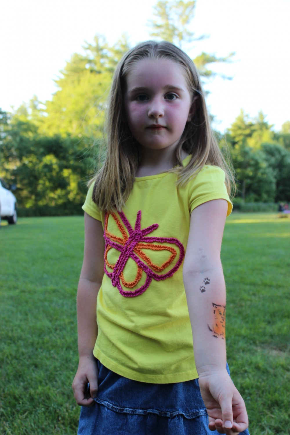Showing off her awesome airbrush tattoos at Canton Parks on 6/26/22!