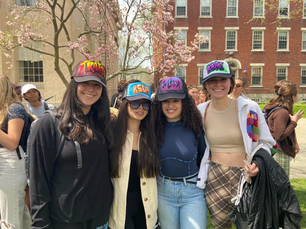 Spin art shutter shades at college parents weekend